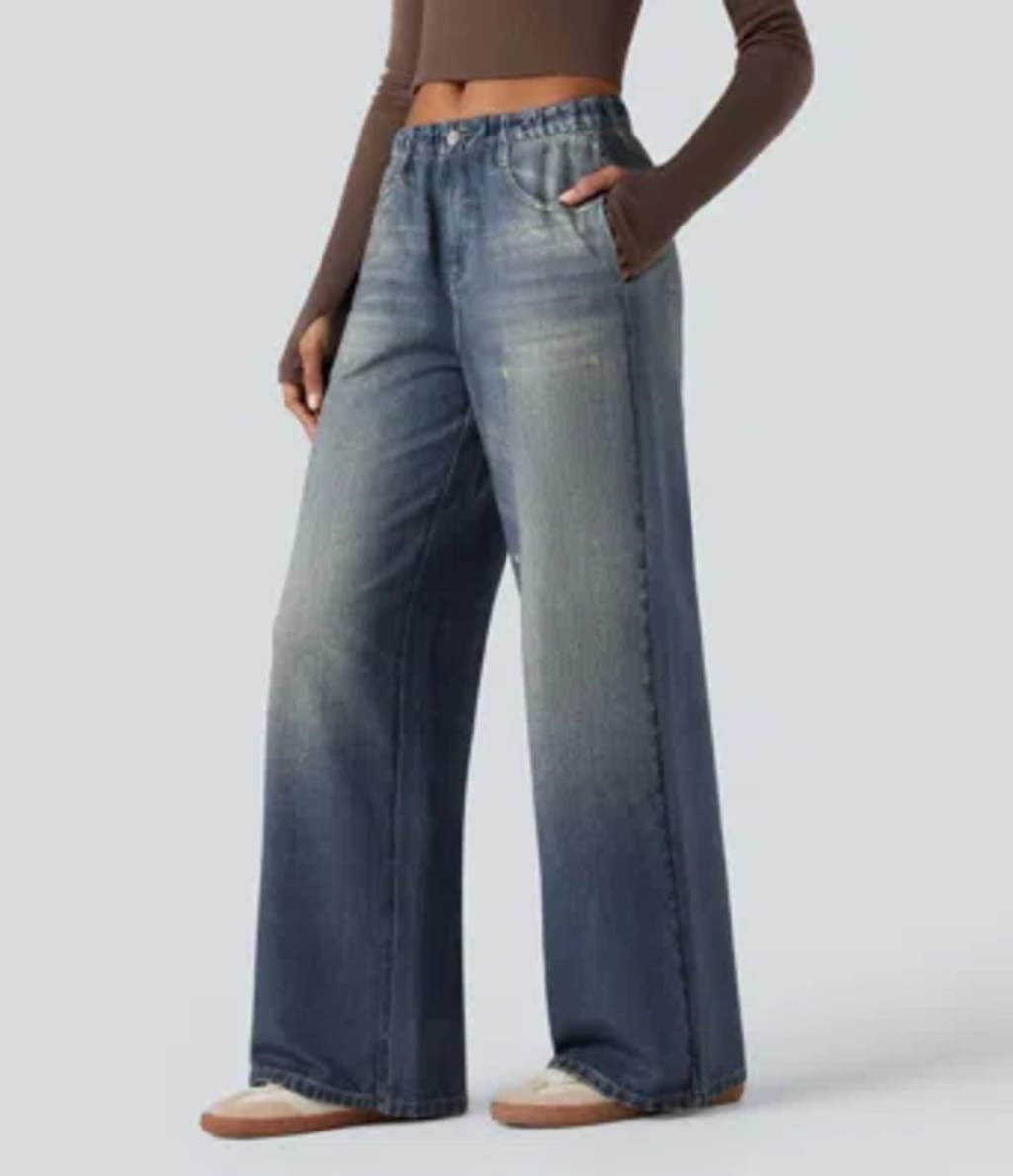 Mid Rise Casual Sweatpants Jeans